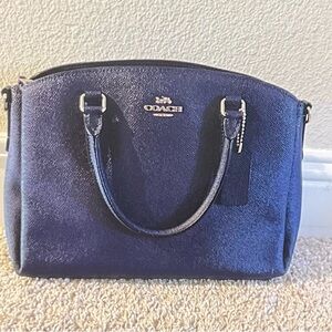 Just like new. Authentic Navy Blue Cross Grain Coach Purse
